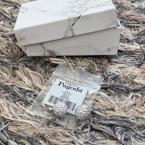 Glittering Silver Stud Earrings